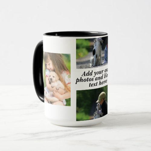Make your own photo collage and text   mug