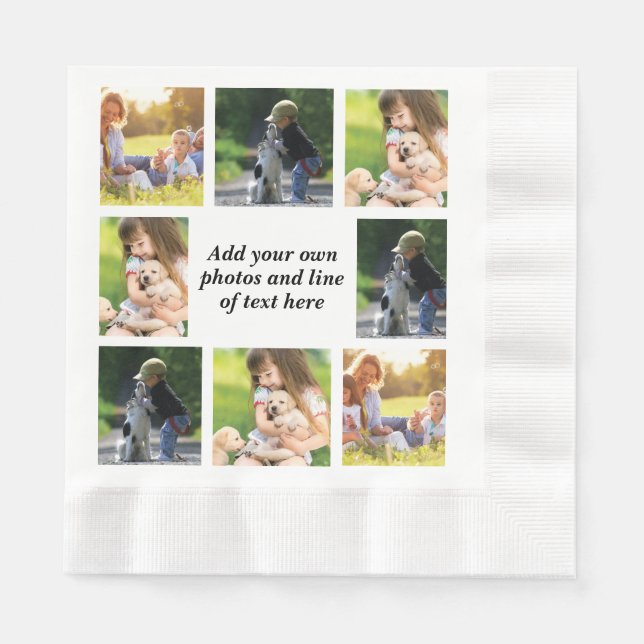 Make your own photo collage and text  napkins (Front)