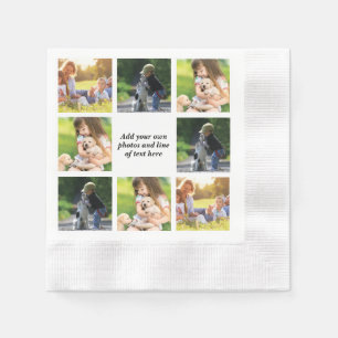 Make your own photo collage and text  napkins