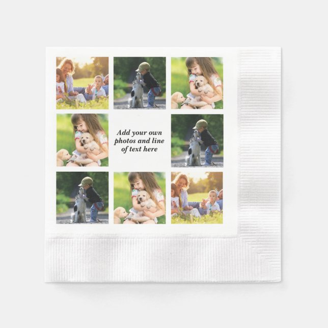 Make your own photo collage and text  napkins (Front)