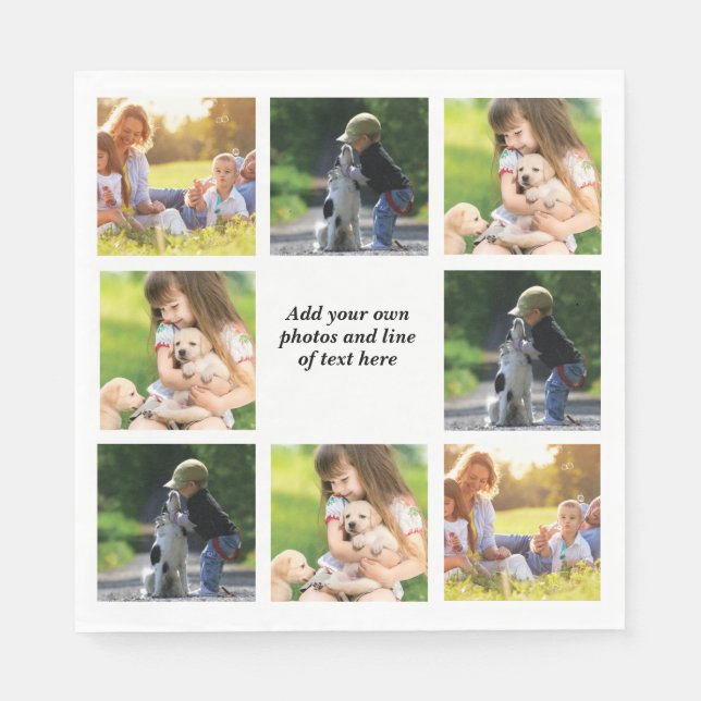 Make your own photo collage and text  napkins (Front)