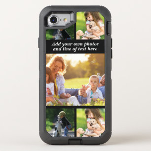 Make your own photo collage and text  OtterBox defender iPhone SE/8/7 case