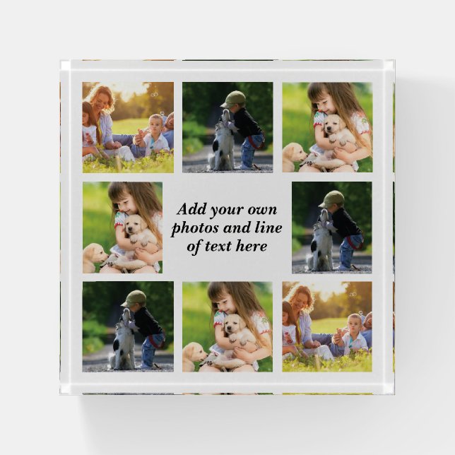 Make your own photo collage and text  paperweight (Front)