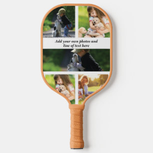 Make your own photo collage and text pickleball paddle