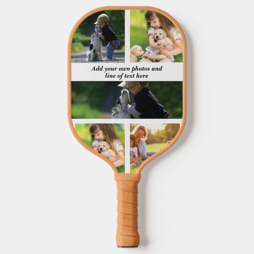 Make your own photo collage and text  pickleball paddle