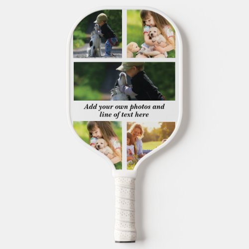 Make your own photo collage and text  pickleball paddle