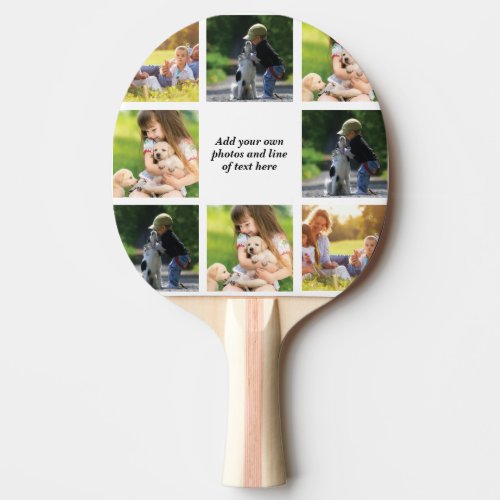 Make your own photo collage and text  ping pong paddle