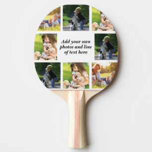Make your own photo collage and text  ping pong paddle