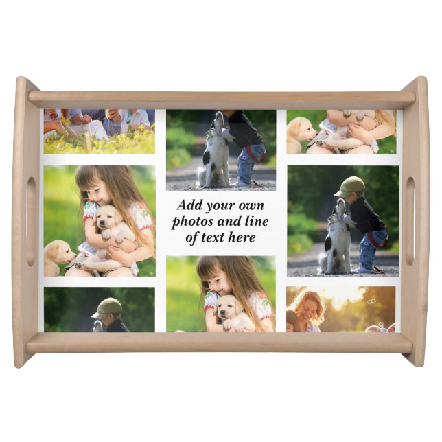 Make your own photo collage and text  serving tray (Front)