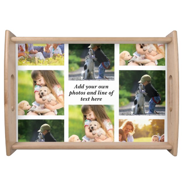 Make your own photo collage and text  serving tray (Front)