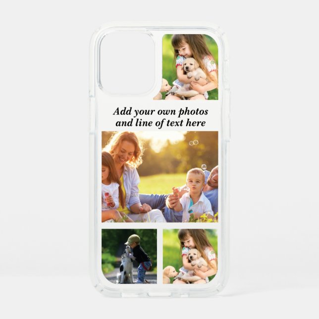 Make your own photo collage and text  speck iPhone 12 mini case (Front)