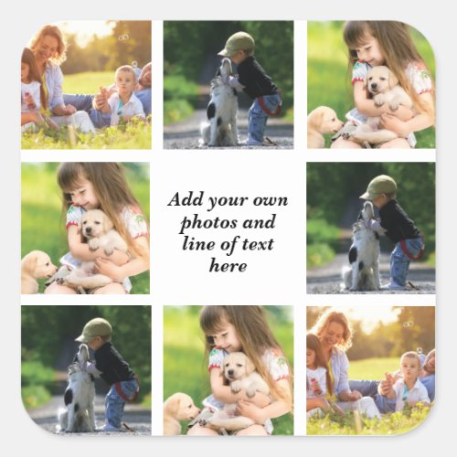 Make your own photo collage and text square sticker