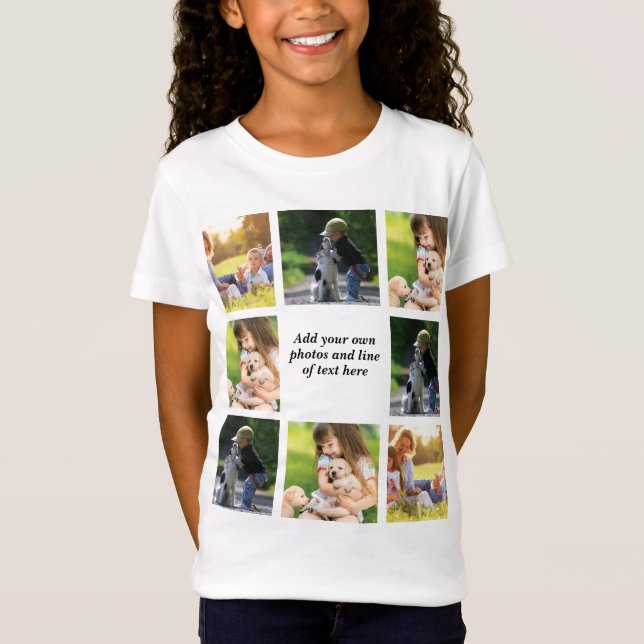 Make your own photo collage and text  T-Shirt (Front)