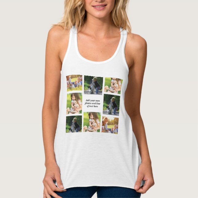 Make your own photo collage and text  tank top (Front)