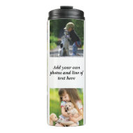 Make your own photo collage and text thermal tumbler