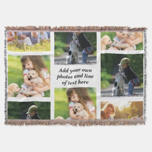 Make your own photo collage and text   throw blanket