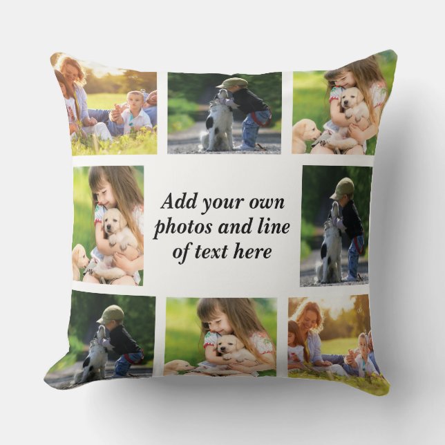 Make your own photo collage and text  throw pillow (Front)