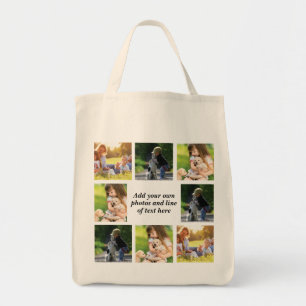 Make your own photo collage and text   tote bag