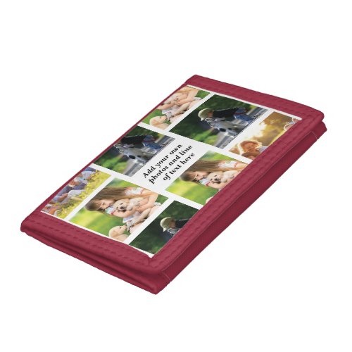 Make your own photo collage and text  trifold wallet