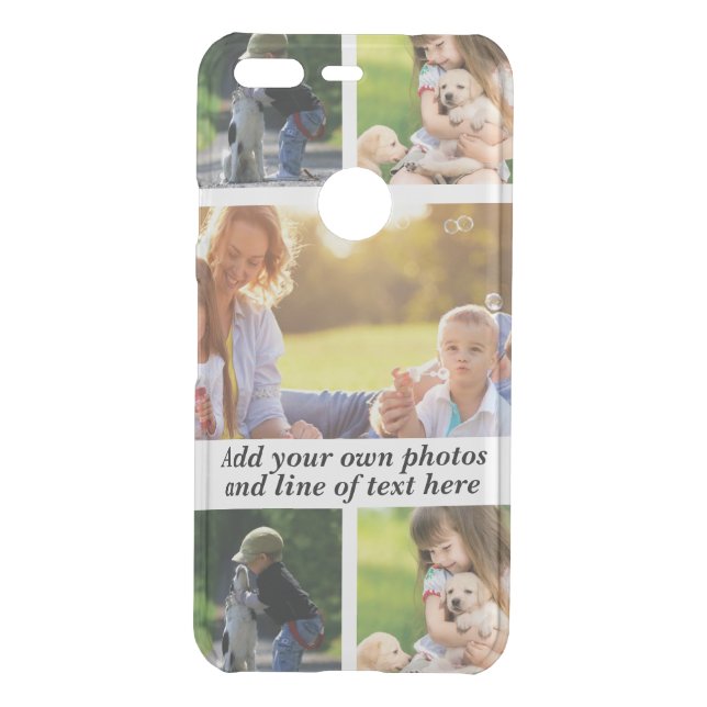 Make your own photo collage and text  uncommon google pixel case (Back)