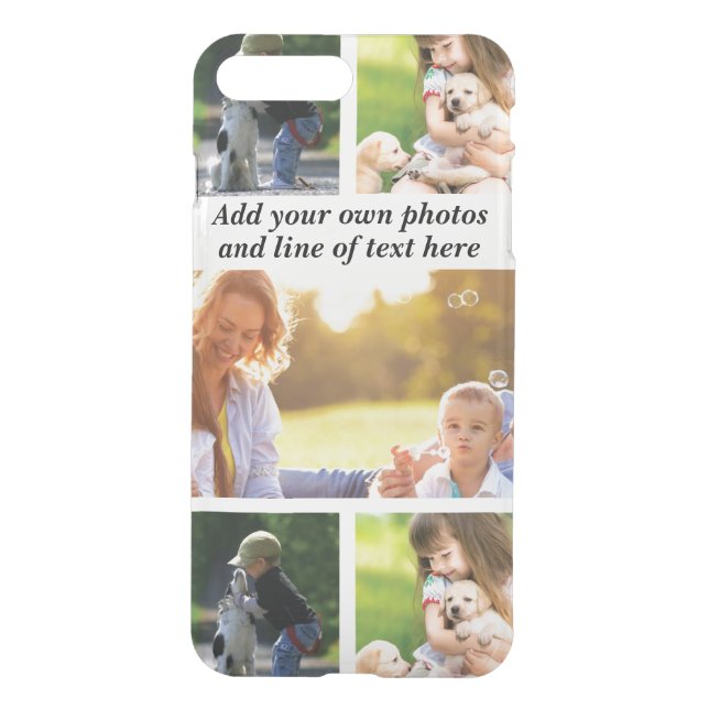 Make your own photo collage and text  uncommon iPhone case (Back)