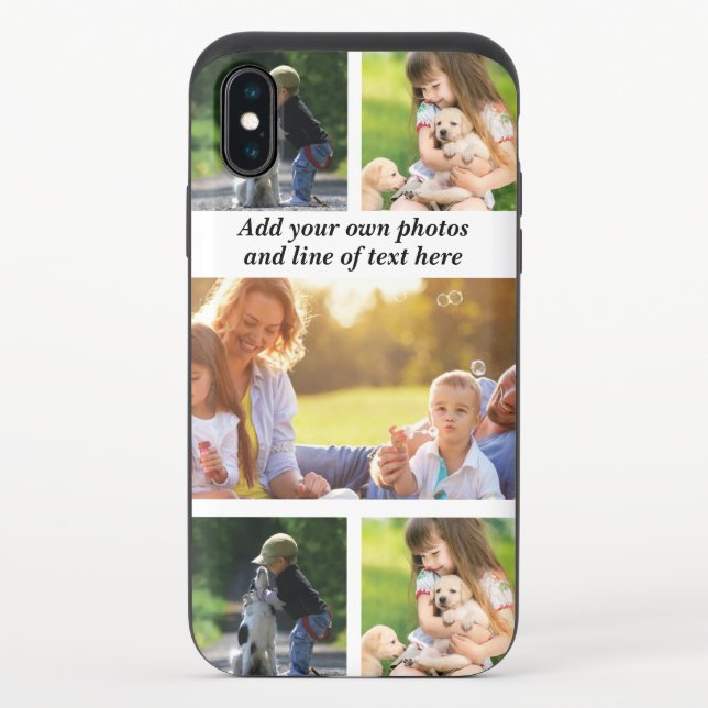 Make your own photo collage and text  uncommon iPhone case (Back)