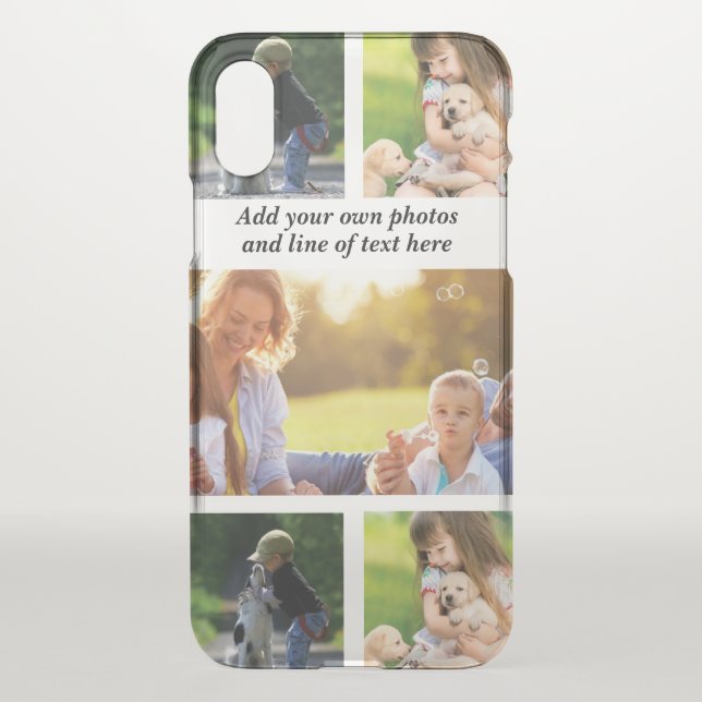 Make your own photo collage and text  uncommon iPhone case (Back)