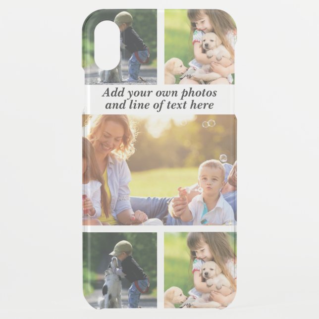 Make your own photo collage and text  uncommon iPhone case (Back)