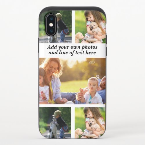Make your own photo collage and text iPhone XS slider case