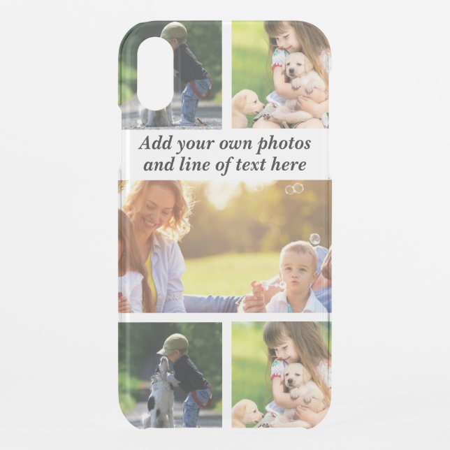 Make your own photo collage and text  uncommon iPhone case (Back)