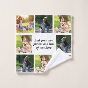 Make your own photo collage and text   wash cloth