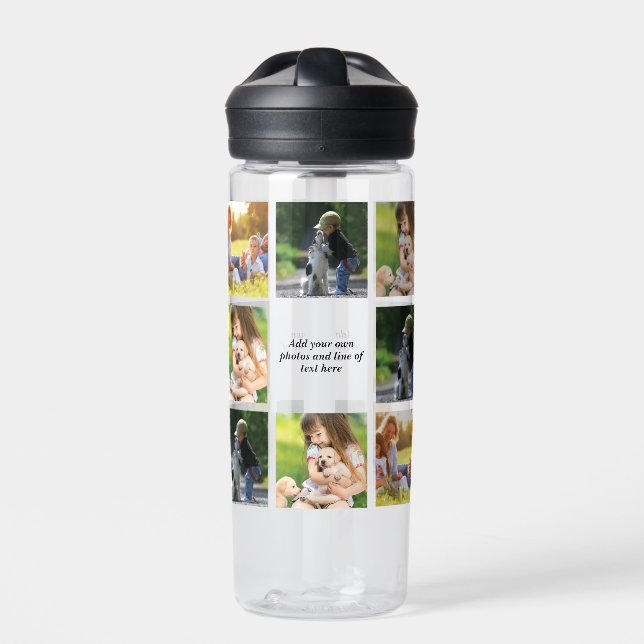 Make your own photo collage and text  water bottle (Front)