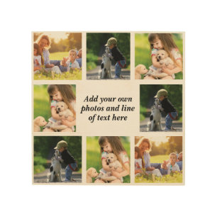 Make your own photo collage and text wood wall art