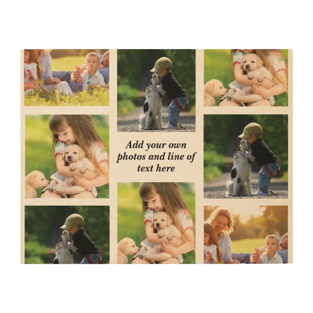 Make your own photo collage and text  wood wall art (Front)