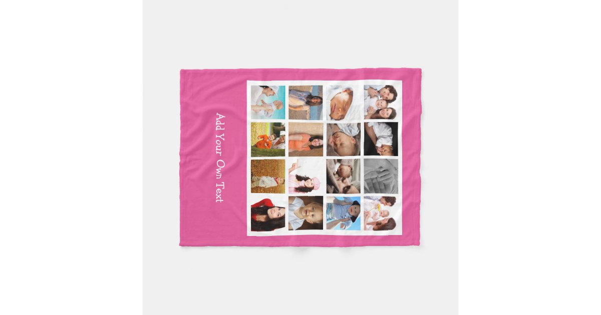Make Your Own Photo Collage Personalized Fleece Blanket Zazzle