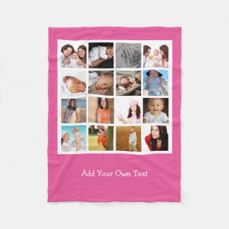 Make Your Own Photo Collage Personalized Fleece Blanket