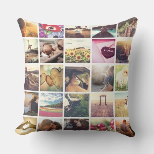 Make your own photo collage throw pillow