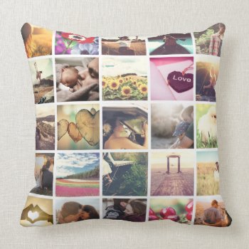 Make Your Own Photo Collage Throw Pillow by CustomizePersonalize at Zazzle