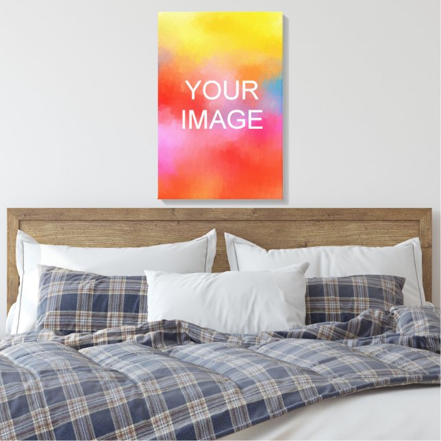 Make Your Own Photo Image Stretched Vertical HQ Canvas Print (Insitu(Bedroom))