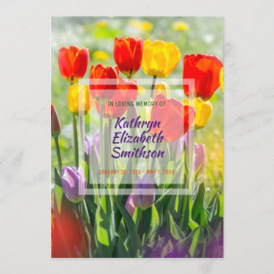 Make Your Own Photo Memorial Service Spring Tulips Invitation