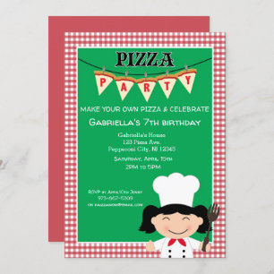 Make Your Own Pizza Birthday Party Invitation