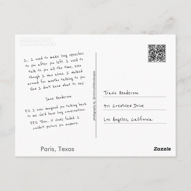 Make Your Own Postcard (Back)