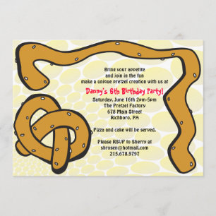 MAKE YOUR OWN PRETZEL Birthday Party Invitation