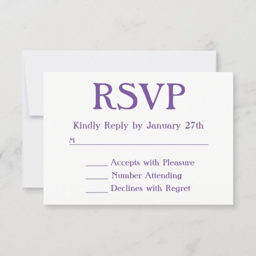 Make Your Own Purple and White RSVP