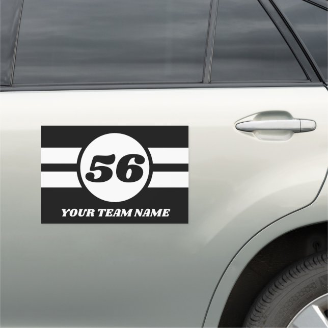Make your own race car magnet with custom number (In Situ)