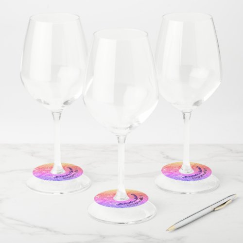 Make Your Own Rainbow Marbleized  Wine Glass Tag