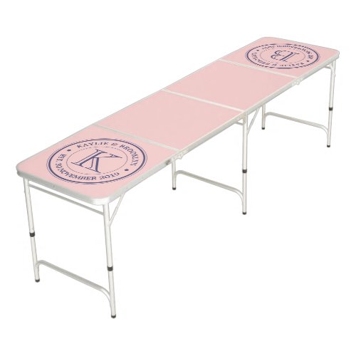 Make Your Own Rose Quartz Pink Logo Monogram Beer Pong Table