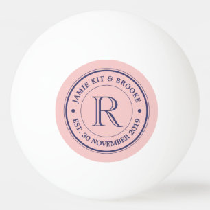 Make Your Own Rose Quartz Pink Logo Monogram Ping Pong Ball