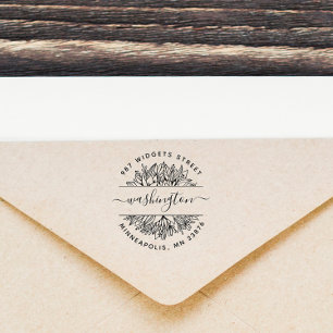 Make Your Own Rustic Botanical Return Address Self Self-inking Stamp