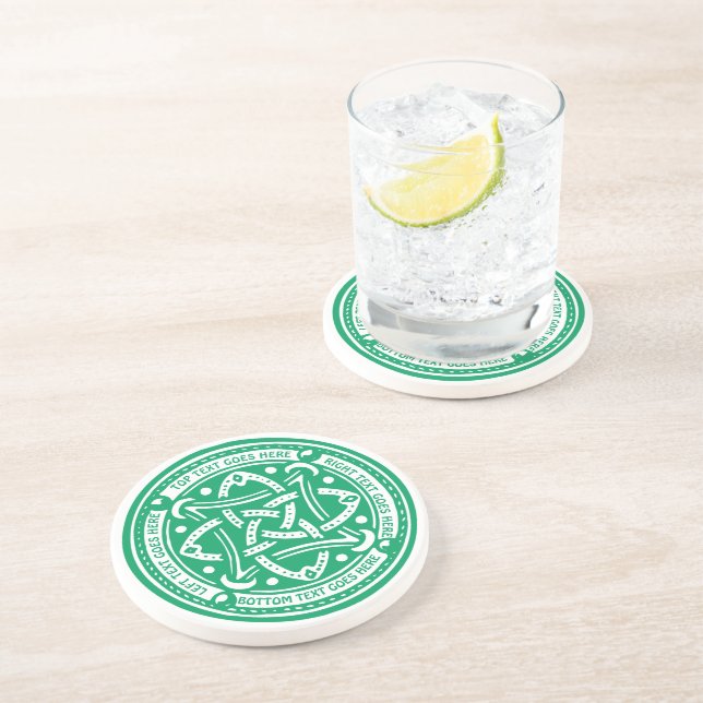 Make Your Own Shamrock Green Celtic Knot Irish Drink Coaster (Side)